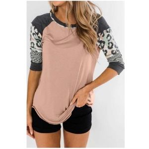 Women Pink Printed Raglan Sleeve Top